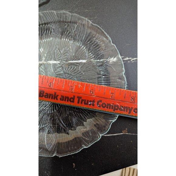 Vintage Arcoroc Fleur Clear Glass Salad Plates Set Of 5 Textured Floral Design - Picture 6 of 6